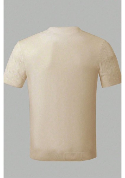 Erkek Taş Ince Saç Örgülü Slim Fit Polo Yaka Triko T-Shirt modelleri