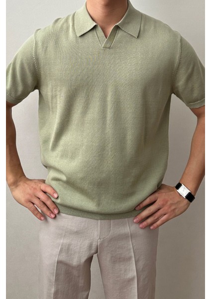 Erkek Patlı Kısa Kollu Polo Yaka Triko T-Shirt modelleri