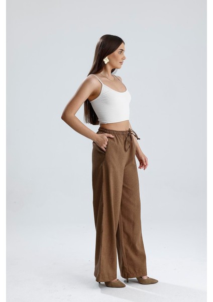 Beli Lastikli Yandan Cepli Pantolon - Açık Kahve fırsatları