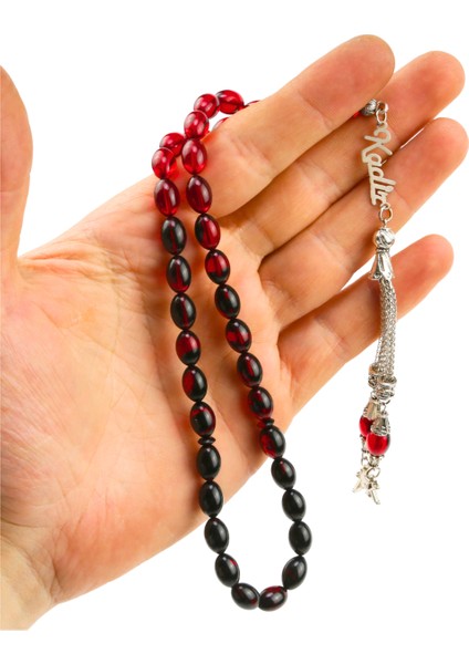 Babalar Günü Hediyesi Gümüş Isimli Sıkma Kehribar Tesbih fiyatları