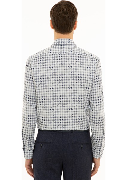 Erkek İndigo Slim Fit Uzun Kollu Gömlek 50229807-VR028