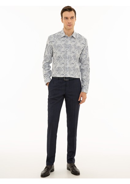 Erkek İndigo Slim Fit Uzun Kollu Gömlek 50229807-VR028