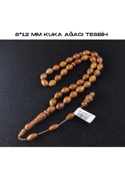 8*12 mm Kuka Ağacı Tesbih 33'lü Kahverengi Tesbih Çektikçe Renk Alır fiyatları