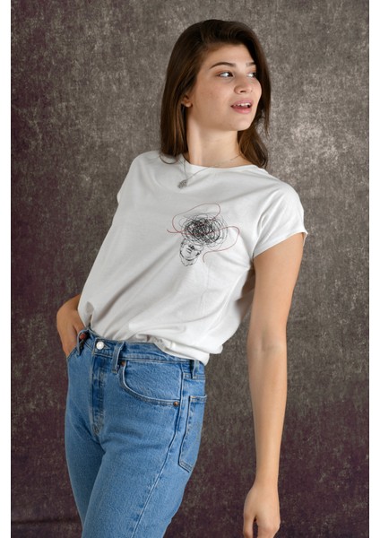 Overthinking Pocket Kadın Baskılı T-Shirt indirimleri