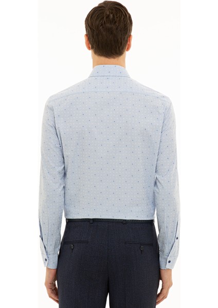 Erkek Açık Mavi Slim Fit Uzun Kollu Gömlek 50227931-VR003