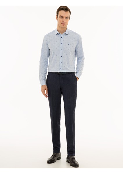 Erkek Açık Mavi Slim Fit Uzun Kollu Gömlek 50227931-VR003