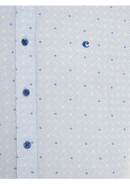 Erkek Açık Mavi Slim Fit Uzun Kollu Gömlek 50227931-VR003