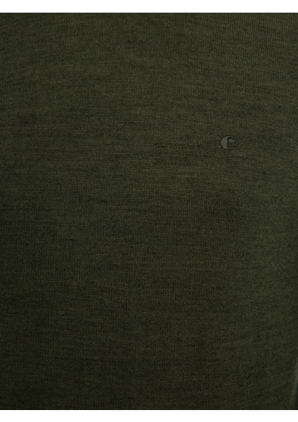 Erkek Haki Slim Fit Yarım Balıkçı Basic Triko Kazak 50229754-VR027