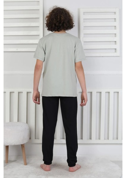 Erkek Çocuk Yazlık Kısa Kollu Baskılı Pijama Takımı %100 Pamuk 8-13 Yaş fırsatları