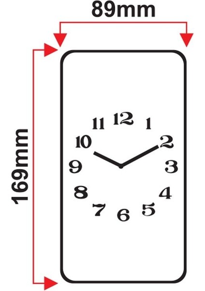Mıknatıslı Buzdolabı Saatleri, Dikdörtgen, 17 cm
