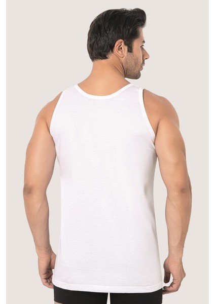 Erkek Beyaz Atlet 6'lı Paket %100 Pamuk Penye Rahat ve Normal Kesim İç Giyim