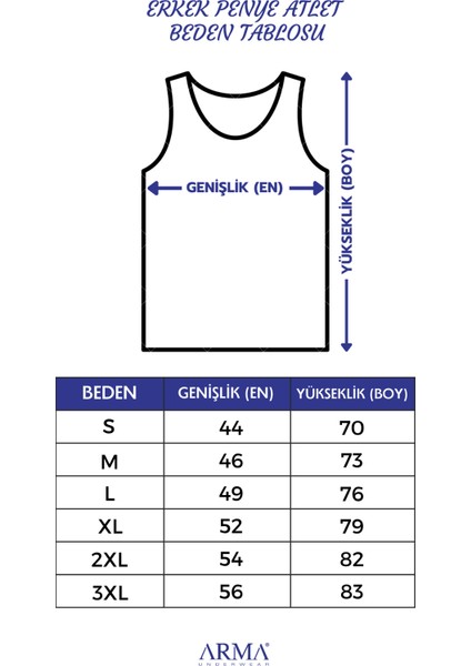 Erkek Beyaz Atlet 6'lı Paket %100 Pamuk Penye Rahat ve Normal Kesim İç Giyim