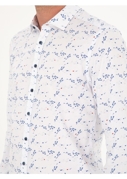 Erkek Saks Slim Fit Uzun Kollu Gömlek 50233023-VR045