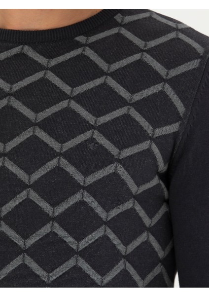 Erkek Antrasit Slim Fit Bisiklet Yaka Triko Kazak 50234971-VR006