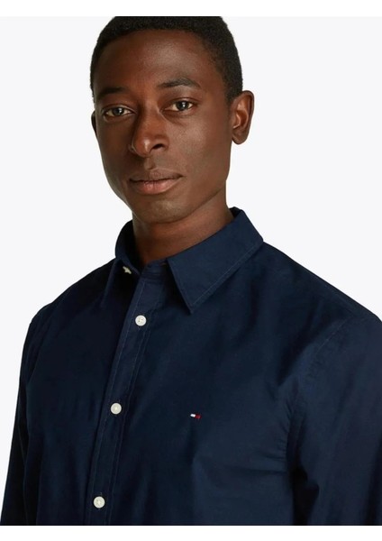 Flex Poplın Kent Collar Sf Shırt Erkek Mavi Gömlek - MW0MW38137
