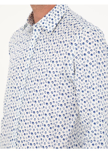 Erkek Mavi Slim Fit Uzun Kollu Gömlek 50233358-VR036