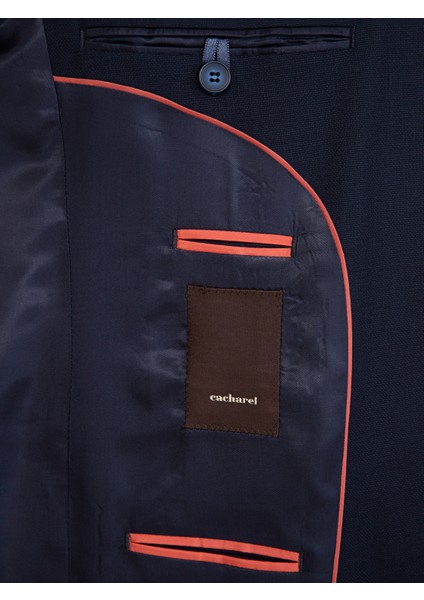 Erkek Lacivert Slim Fit Yün Ceket 50235704-VR033