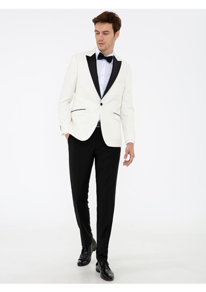 Erkek Ekru Slim Fit Damatlık 50232925-VR019