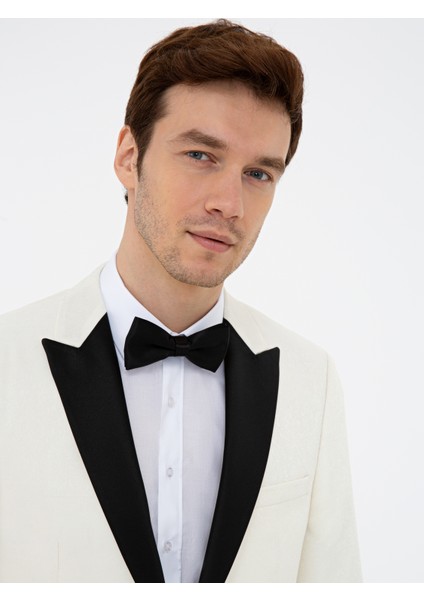 Erkek Ekru Slim Fit Damatlık 50232925-VR019