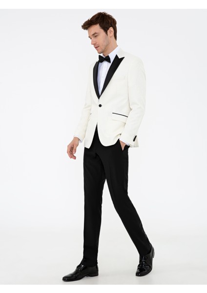 Erkek Ekru Slim Fit Damatlık 50232925-VR019