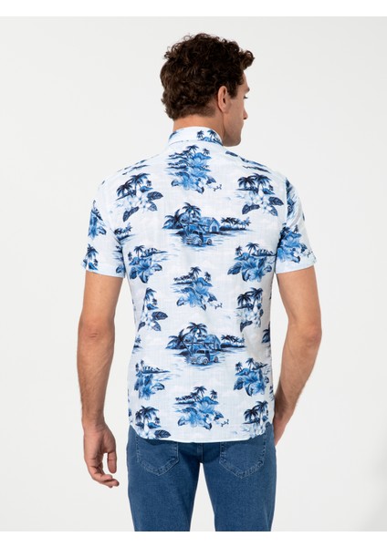 Erkek Açık Mavi Slim Fit Kısa Kollu Gömlek 50233380-VR003 indirimleri