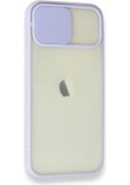 Amorix IPHONE 12 Kamera Sürgülü Renkli Kenarlı Silikon Kılıf