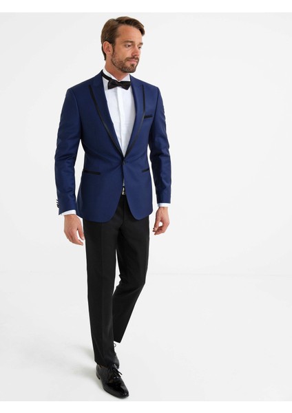 Erkek İndigo Slim Fit Smokin Ceket 50189758-VR028