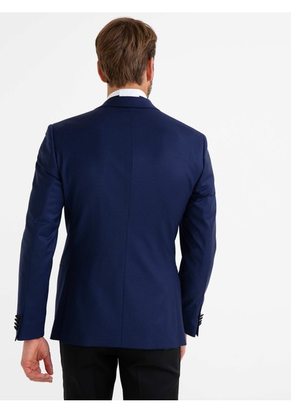 Erkek İndigo Slim Fit Smokin Ceket 50189758-VR028