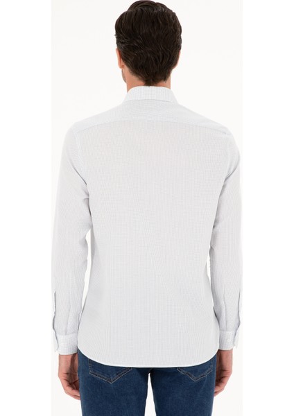 Erkek Lacivert Slim Fit Uzun Kollu Gömlek 50233017-VR033 indirimleri