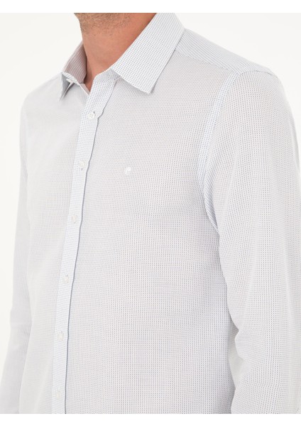 Erkek Lacivert Slim Fit Uzun Kollu Gömlek 50233017-VR033
