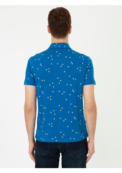 Erkek Lacivert Polo Yaka Slim Fit T-Shirt 50235620-VR033 modelleri