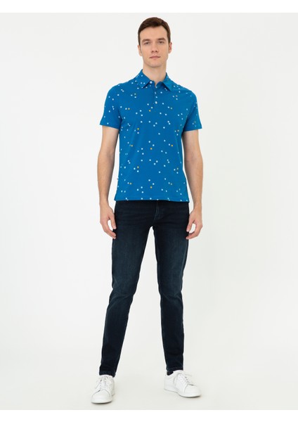 Erkek Lacivert Polo Yaka Slim Fit T-Shirt 50235620-VR033 fırsatları