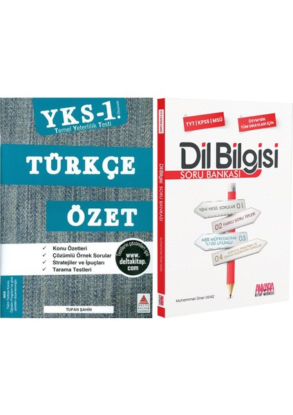 Delta Kültür Tyt Türkçe Özet ve Akm Dil Bilgisi Soru Bankası Seti 2 Kitap