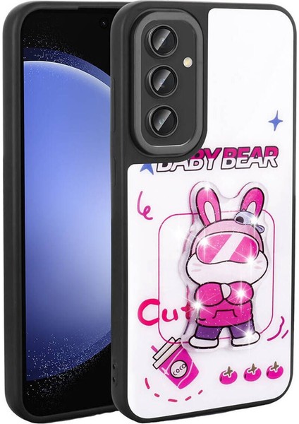 Samsung Galaxy A34 Uyumlu Ikonik Figürlü Kabartmalı Parlayan Kapak Kılıf