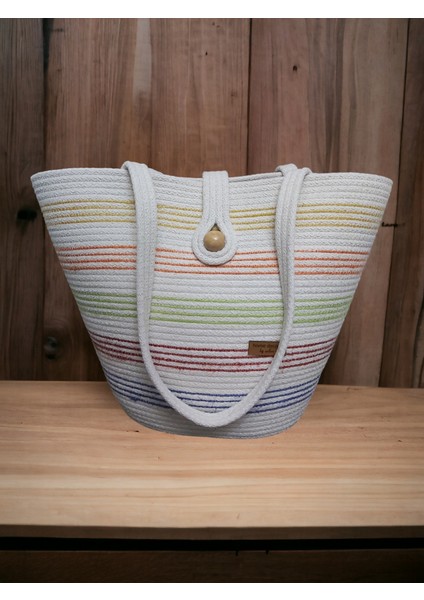 Hasır Omuz Çantası Plaj Çantası Günlük Çanta El Emeği Handmade