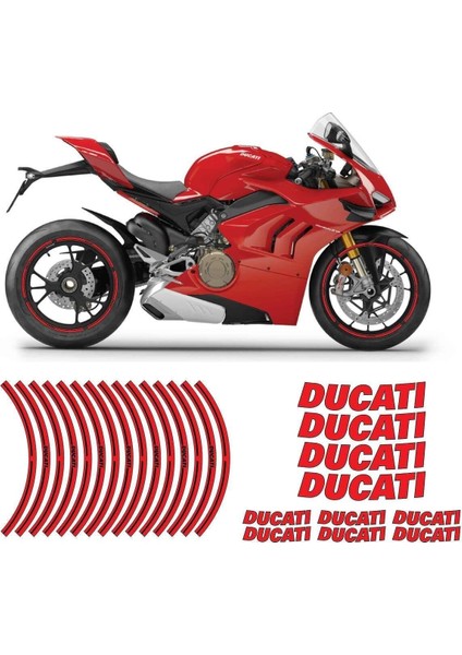 Ducati Kırmızı Jant Şeridi Jant Içi Yazılı Sticker