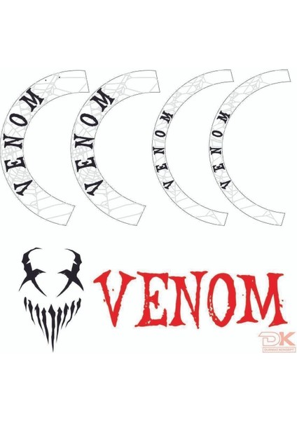 Mt-07 Venom Jant Sticker Yarım Şerit