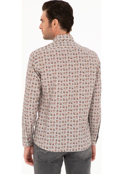 Erkek Gri Slim Fit Uzun Kollu Gömlek 50239717-VR024 indirimleri