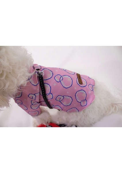 Kedi Köpek Kışlık Kıyafet – Pembe Baloncuklu Yağmurluk