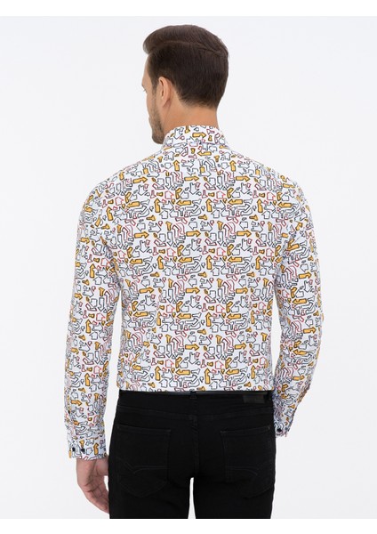 Erkek Beyaz Slim Fit Uzun Kollu Gömlek 50239720-VR013 modelleri