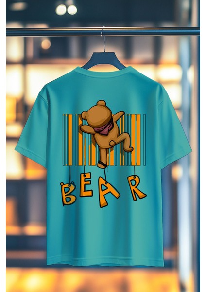 Bear Climbing %100 Pamuk Premium Kalite Sırt Baskılı T-Shirt