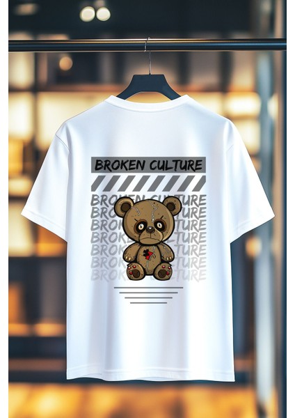 Broken Culture %100 Pamuk Premium Kalite Sırt Baskılı T-Shirt