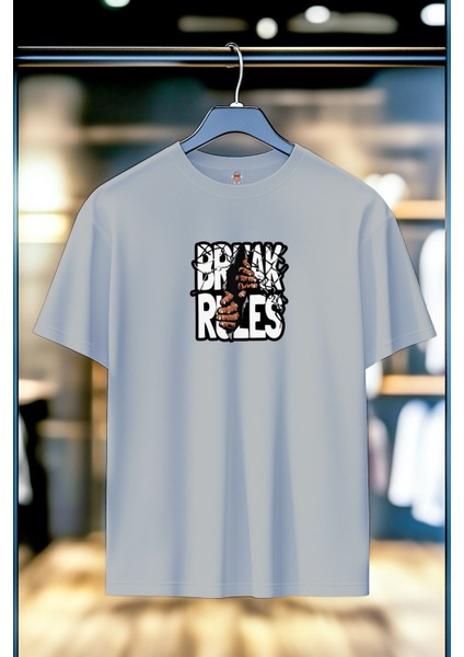 Break Rules %100 Pamuk Premium Kalite Sırt Baskılı T-Shirt fiyatları