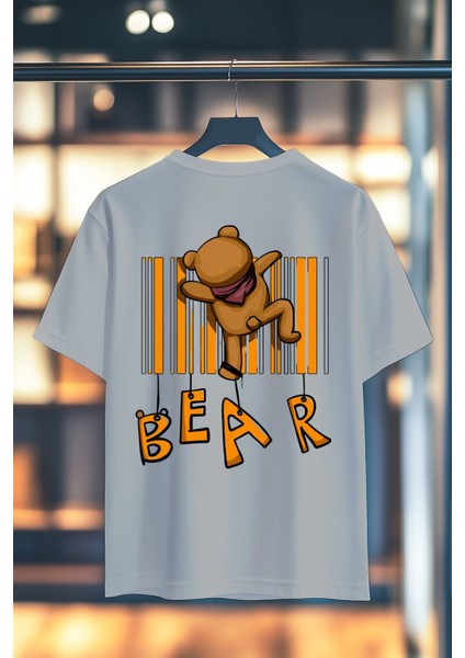 Bear Climbing %100 Pamuk Premium Kalite Sırt Baskılı T-Shirt