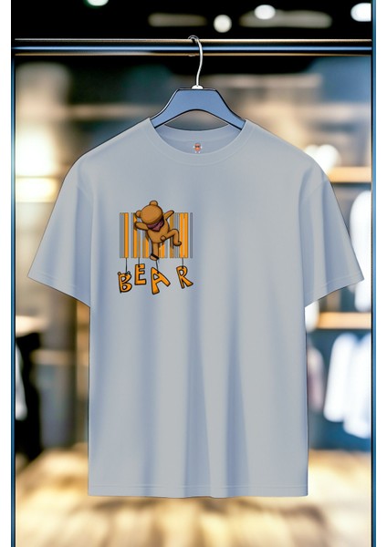 Bear Climbing %100 Pamuk Premium Kalite Sırt Baskılı T-Shirt fiyatları