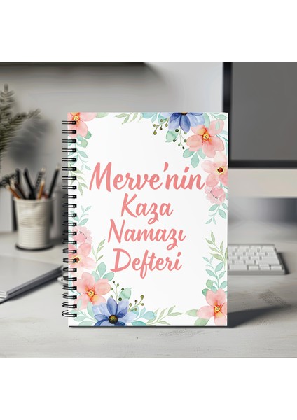 Kişiye Özel 10 Yıllık Kaza Namazı Defteri Çiçekli