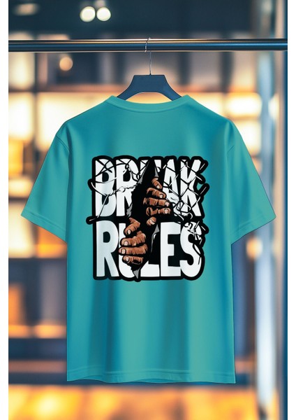 Break Rules %100 Pamuk Premium Kalite Sırt Baskılı T-Shirt