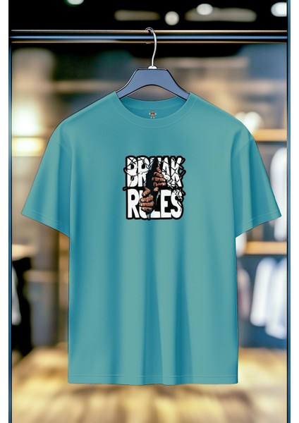 Break Rules %100 Pamuk Premium Kalite Sırt Baskılı T-Shirt fiyatları
