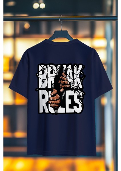 Break Rules %100 Pamuk Premium Kalite Sırt Baskılı T-Shirt