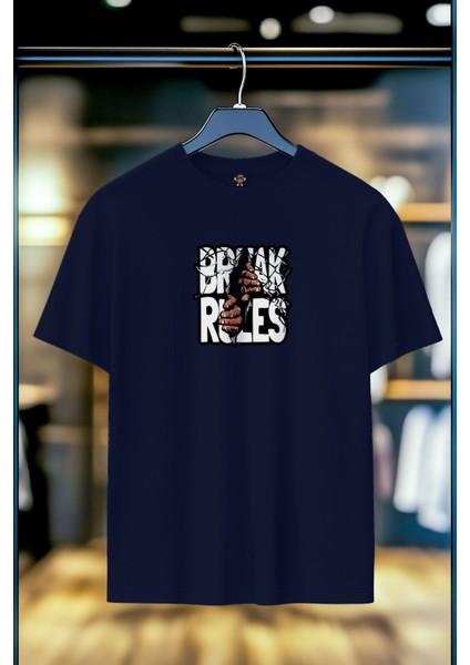 Break Rules %100 Pamuk Premium Kalite Sırt Baskılı T-Shirt fiyatları